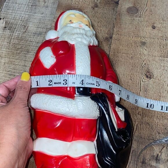 Vintage Empire Blow Mold Santa Claus 1968 Christmas Decor 13" Tall. - Picture 10 of 10